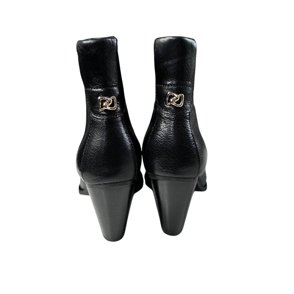 Aerosoles Lido Ankle Boots Women's Size 8 Black Leather Block Heel Comfort - Picture 5 of 10